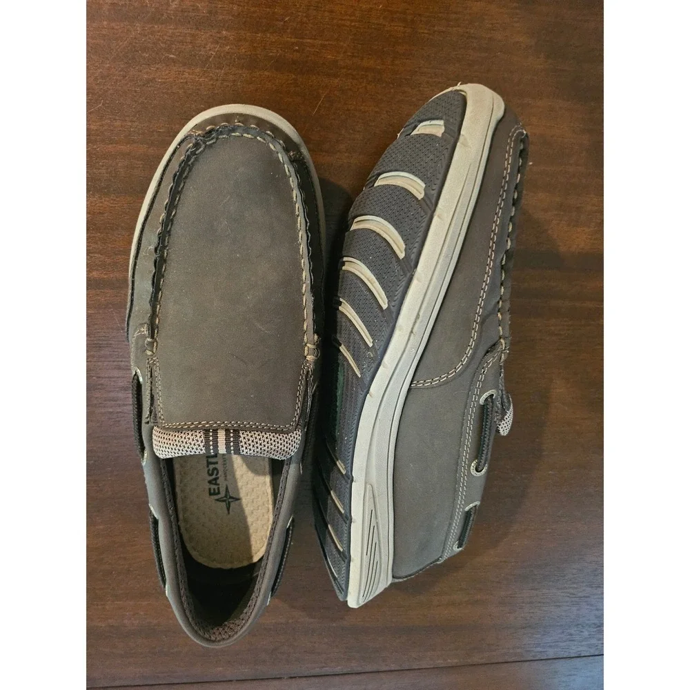 Eastland Boat Shoes Mens 10.5 Brown Slip On Loafers Casual Moc Toe Sneakers